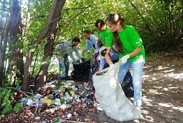 В Пензе активисты убрали мусор на береговой линии Суры